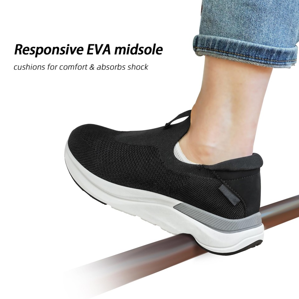 LBTPK Men's Slip On Walking Shoes Non Slip Running Shoes Breathable