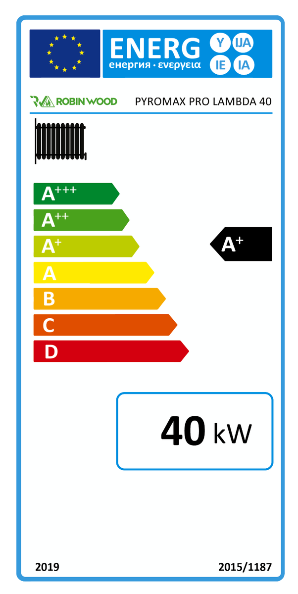 Chaudière Bois Robin Wood A+ Pyromax Pro Lambda 40 KW - Automatique, Haut Rendement, Programmable, Fabrication Allemande