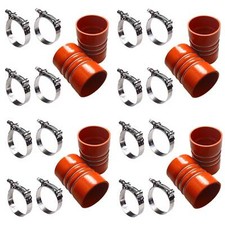 8 x Silicone Red Hump Turbo Hose Pair Charge Air Cooler with Clamps 4 inch 4 X 6