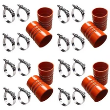 8 x Silicone Red Hump Turbo Hose Pair Charge Air Cooler with Clamps 4 inch 4 X 6
