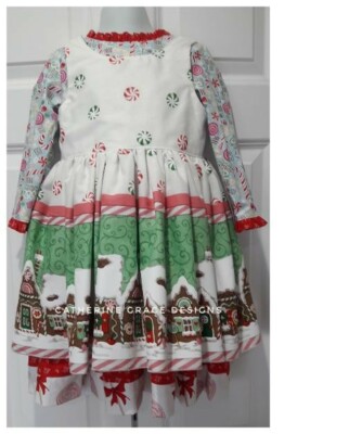 white christmas dresses Abigail's Country Christmas lace pinafore main image 0