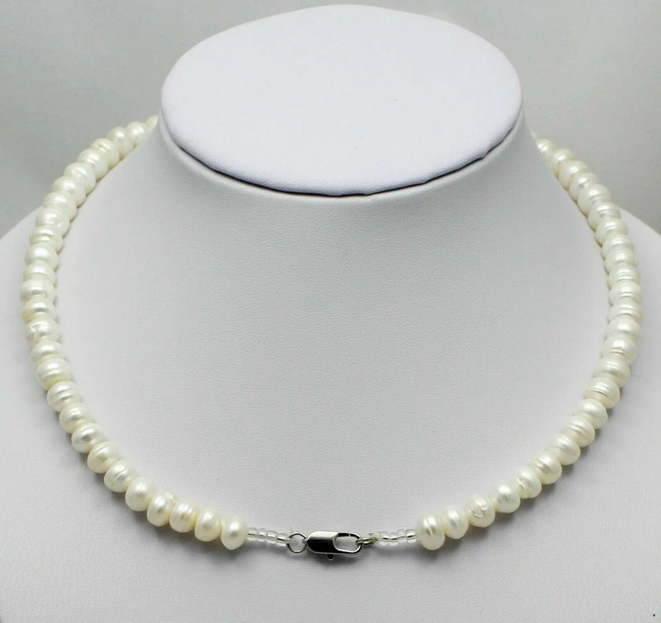 Zuchtperlen-Ketten,echte Süßwasser-Natur-Perlen-Halskette 1 Stück 47 cm lang Neu - Bild 3 von 3