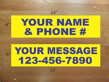 10 6"x24" Yellow & Blue REAL ESTATE NAME RIDER SIGNS CUSTOM LOWEST PRICE NEW