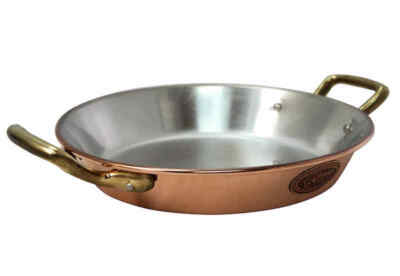 CopperGarden  Paellapfanne 20cm Kupfer mit Edelstahl Kupferpfanne 1-2 Portionen
