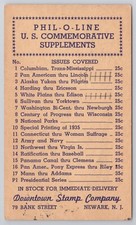 DOWNTOWN STAMP COMPANY, NEWARK NEW JERSEY, US COMMEMORATIVE SUPPLIES AD POSTCARD