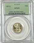 1912 Barber Dime : PCGS MS65