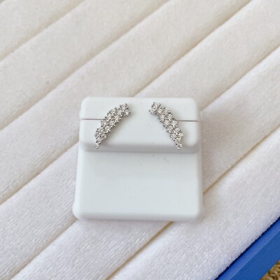 Pretty 925 Silver Stud Earrings for Women With cubic zirconia A Pair!