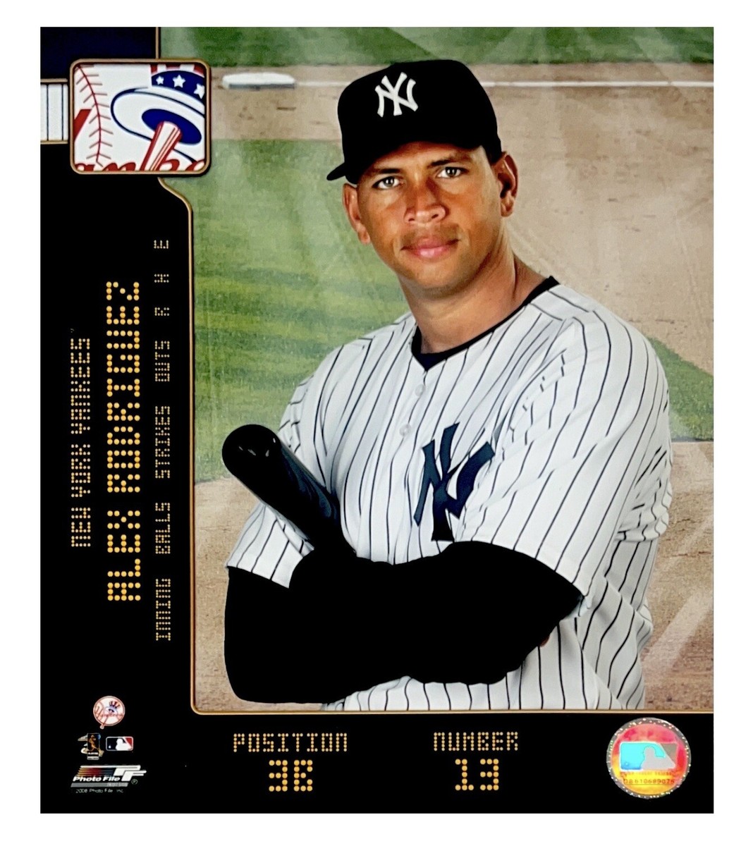 ALEX RODRIGUEZ NEW YORK YANKEES OFFICIAL LICENSED 8X10 BASEBALL