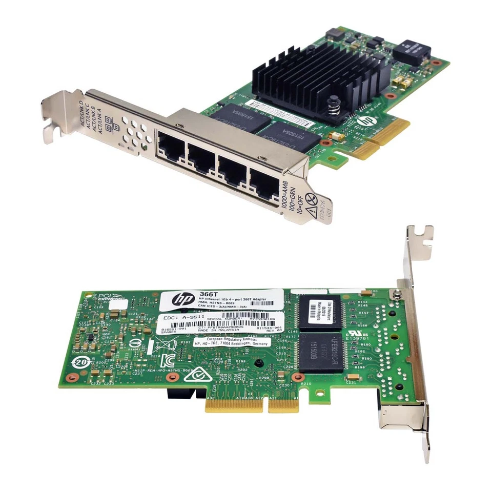 HP Ethernet 1Gb 4-port-Port 366T Netzwerkadapter 816551-001 H73100-004 FP - Bild 3 von 3