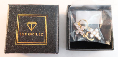 Xuping Gold and Themed Cross Women's Earrings Jewelry w/Top Grillz Box