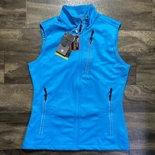 33,000ft Vest Women's Small Blue Waterproof Breathable Soft-Shell Bike Run Hike