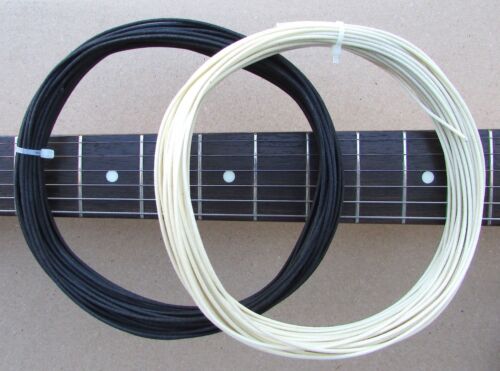 Cable 22ga de tela blanca y negra de 6 pies grado PRO para guitarra vintage - Imagen 2 de 4