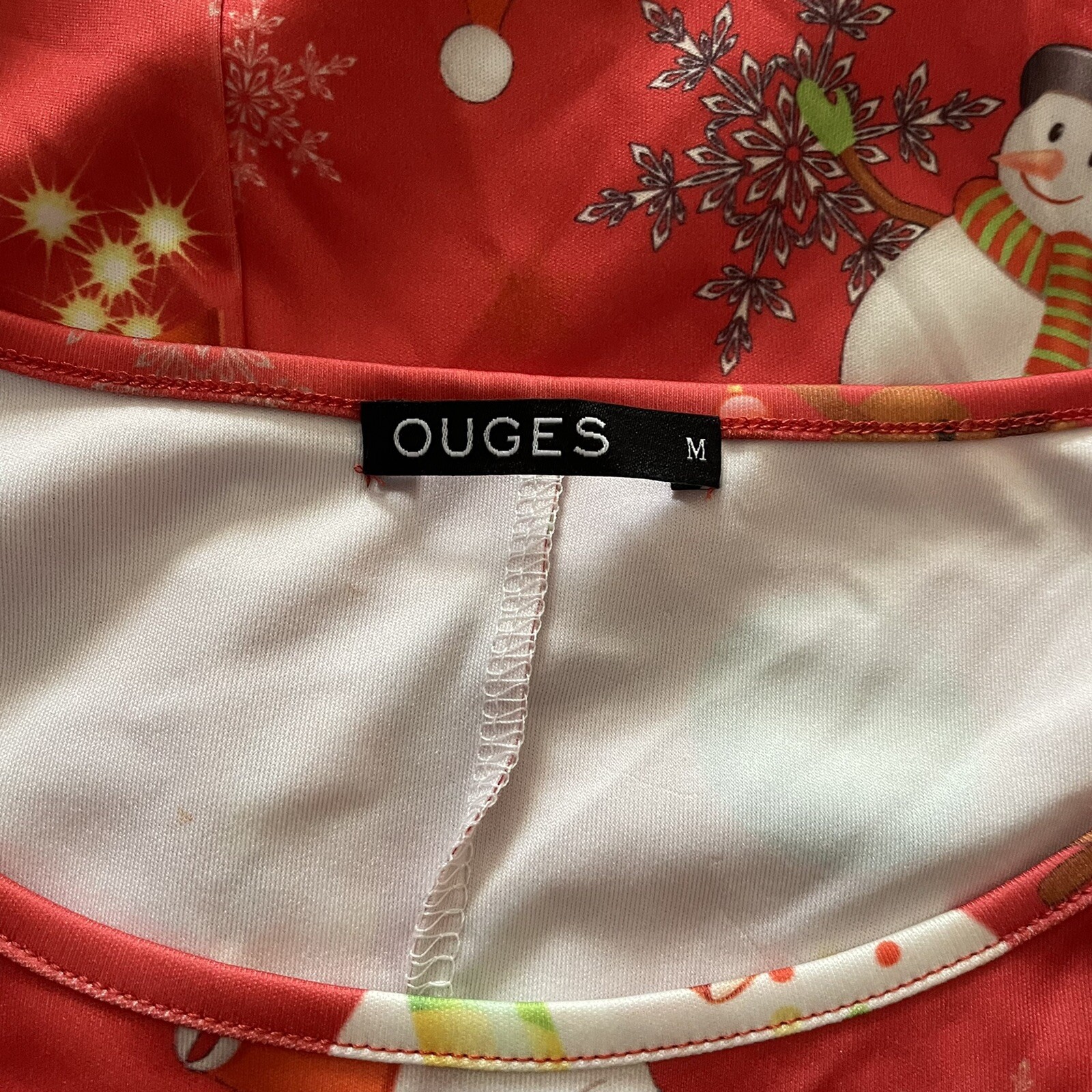 Ouges Women's Christmas Red Reindeer Dress Size M - image 5