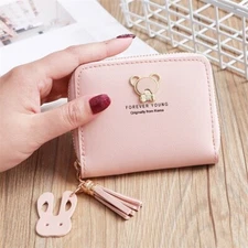 Women Leather Coin Card Purse Cute Small Wallet Zipper Clutch Mini Handbag Bag