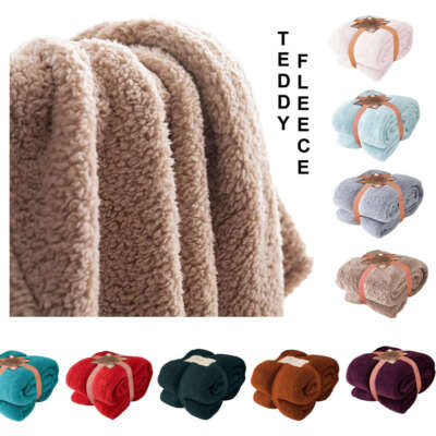 TEDDY Bär Fleece Überwurf Decke klein Double groß King Tagesdecke warm, kuschelig,...