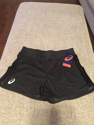 Asics Running Track Court Knit 3 Inch Short Women's M Gray Black A162A082. NWT.