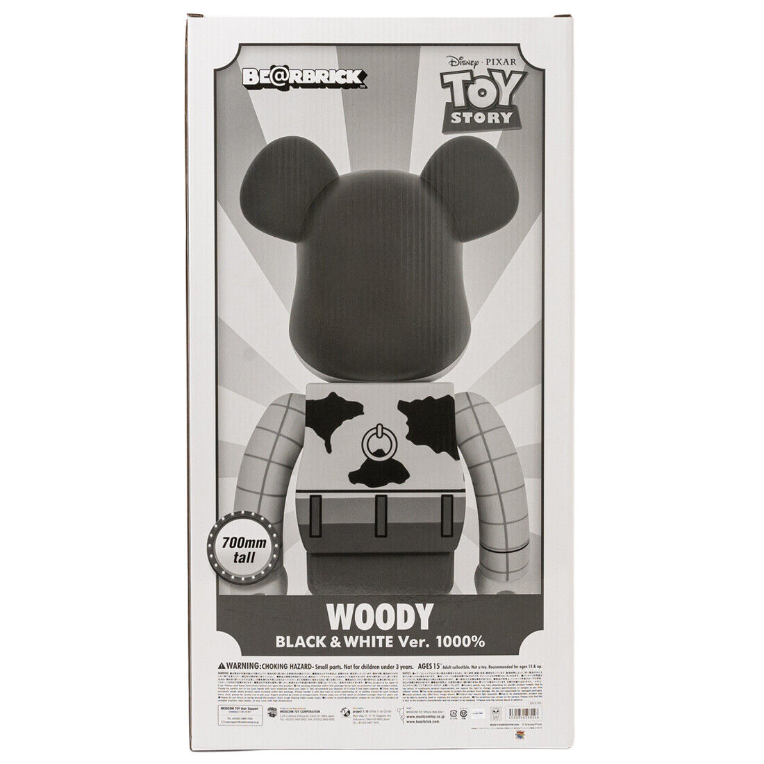 Medicom – Be@rbrick Woody (Black & White Version) 1000% Multi