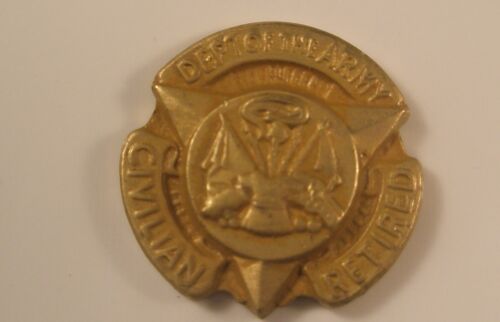 Department of the Army Civilian Retired Vintage Lapel Pin US  - Afbeelding 1 van 2