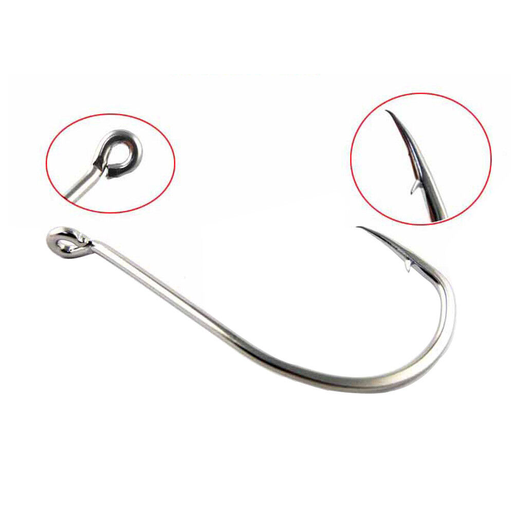Stainless Steel Octopus Fishing Hook Long Shank 92554 Barbed Hook Size  1/0-9/0