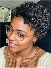 Wigs For Black Women Short Afro Curly Wigs Pixie Cut Human Hair Wig