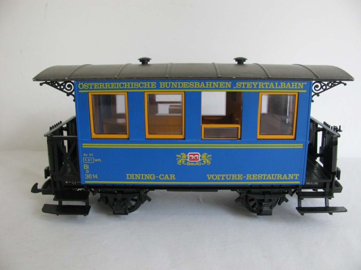 Vintage LGB G Scale 3614 OBB Speisewagen Blue Diner Passenger Car