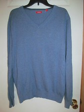 NWT Men's IZOD Colony Blue Heather Long Sleeve Vneck Pullover sweater Sz Large