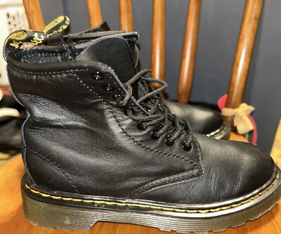 Dr Martens Zavala Boots Toddler Size 13 Black Leather Kids Zip T Doc