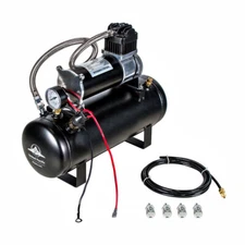 Heavy Duty 12V 140 PSI Air Compressor Motor & Tank Kit for Train Horn & Off Road