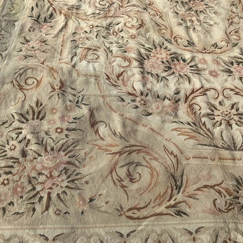 Vintage French Aubusson wool hand knotted HANDMADE rug 405 X 290cm - Picture 4 of 12