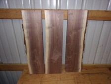 3 PC WALNUT LUMBER WOOD KILN DRIED BOARDS 1594V 25" X 7" X 7/8" END MATCHED
