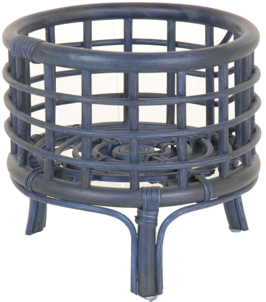 Rattan Blumenständer/ gestäbt 50er/60 Jahre Stil/Klein/  Farbe (Dunkelblau) - Bild 1 von 1