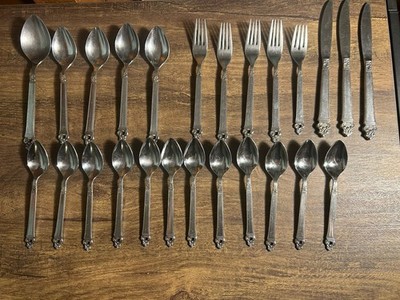 Vintage ITC Stainless Flatware Lot   Japan   Ornate Scroll   25 Pieces