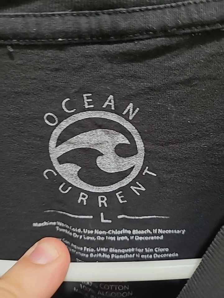 Camiseta Ocean Current Para Hombres Negra Cuello Redondo Manga Corta Nueva York Gráfico Talla L Foto 4 de 4