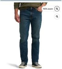 NWT LEE MENS REGULAR FIT STRAIGHT LEG JEANS PEPPER PREWASH 38 X 32 RETAIL 58