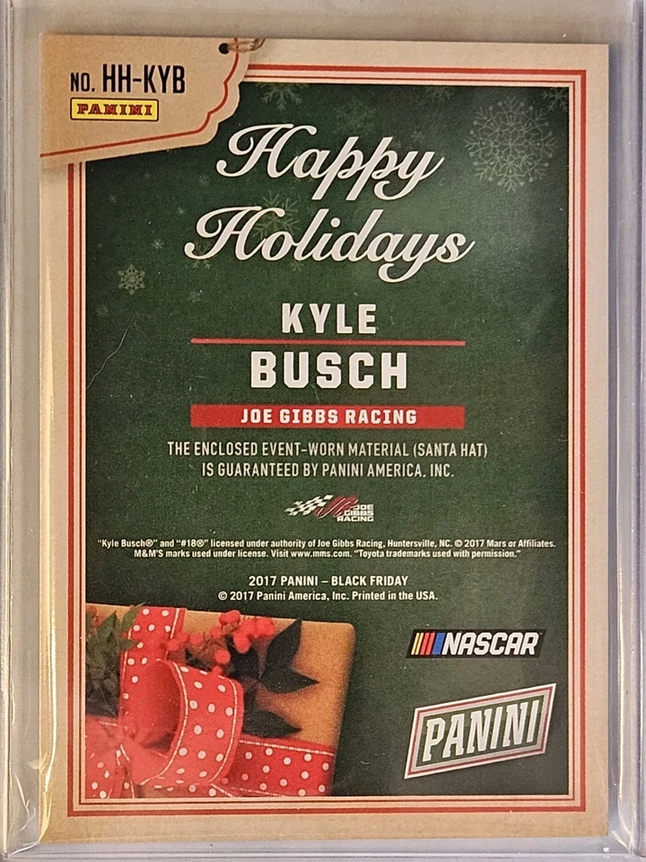2017 Panini Black Friday Kyle Busch Happy Holidays Santa Hat - Image 2 of 2