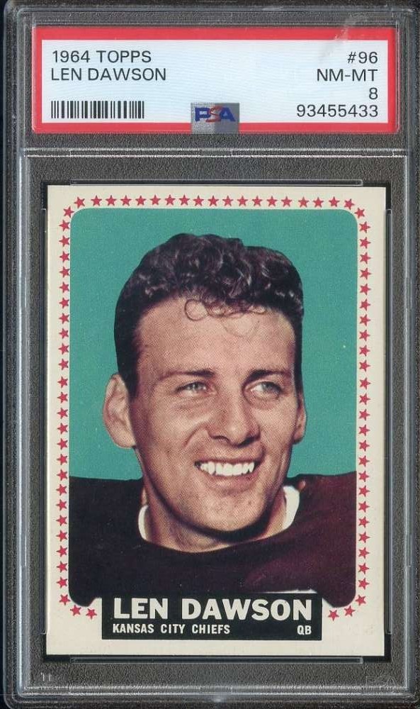 1964 TOPPS #96 LEN DAWSON PSA 8 SP CHIEFS HOF *ADT6436
