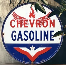GAS Oil Rustic Sign Rustic Metal' RETRO Garage Man Cave Chevron Gasoline
