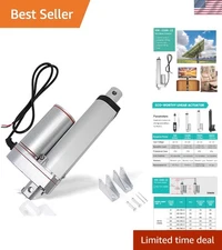 330lbs Heavy Duty 12V Linear Actuator with Safety Features and Mounting Brackets