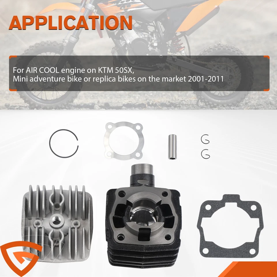 For KTM 50 SX 50SX Air Cool Engine Cylinder Piston Kit Mini Adventure 2001-2011 - Imagem 2 de 4
