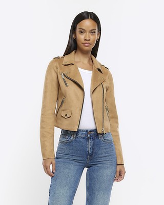 river island biker jacket suede
