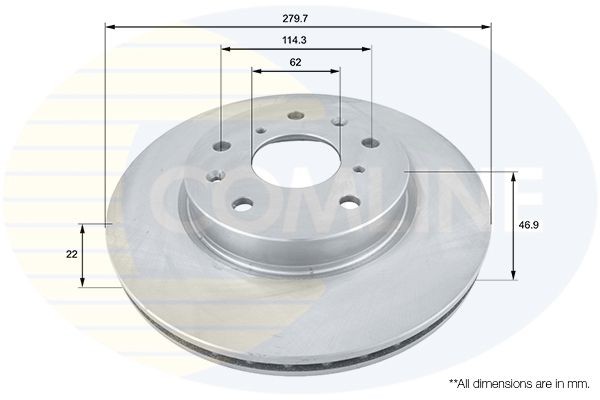 Brake Disc Front Internally Vented Fits Fiat Sedici Suzuki SX4 COMLINE ADC1830V