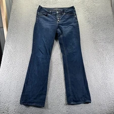 Silver Jeans Co Womens 36x34 Blue Dark Wash Stretch Suki Slim Boot High Rise