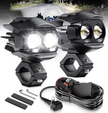 Auxiliary Driving Lights with Switch Wiring Motorcycle Fog Lights LED Kit