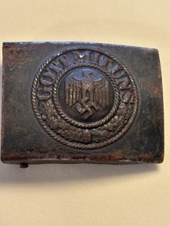 WWII German Army Steel Belt Buckle ESL43 Ernst Schneider Ludenscheid Combat