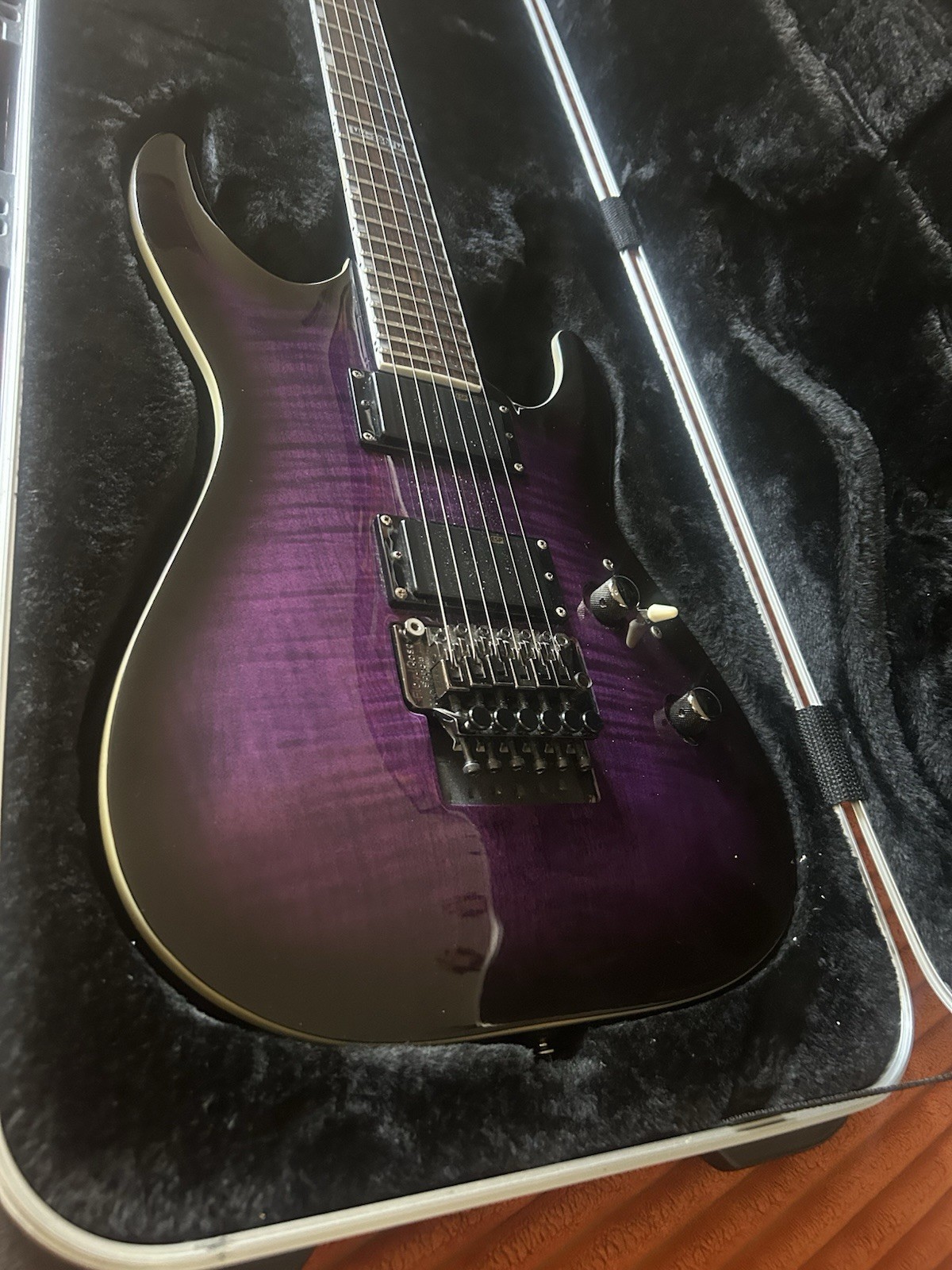 ESP LTD MH-330-FM Floyd Rose Purple Flame Electric Guitar EMG pick ups 2013