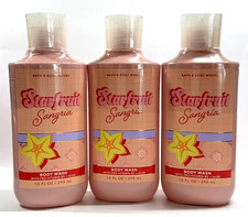 LOT 3 BATH  BODY WORKS STARFRUIT SANGRIA SHOWER GEL BODY WASH 10 FL OZ SHEA