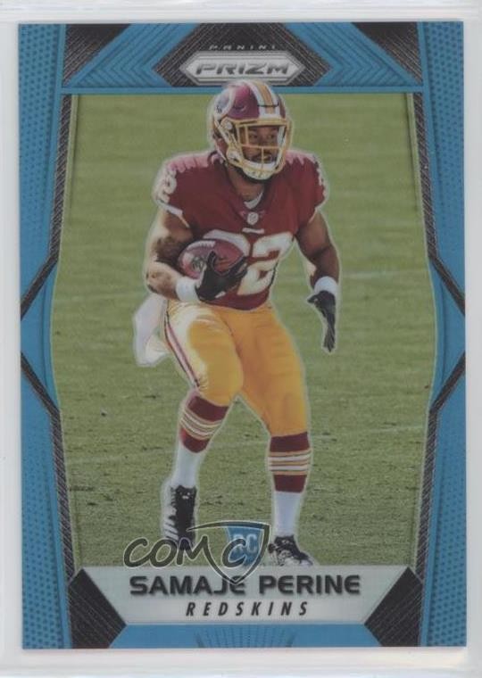 2017 Panini Prizm Rookies Light Blue Prizm 37/199 Samaje Perine #255 1by