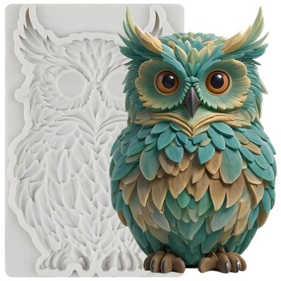 Owl Resin Silicone Molds Owl Polymer Clay Mold for DIY Crafts Epoxy Resin Castin