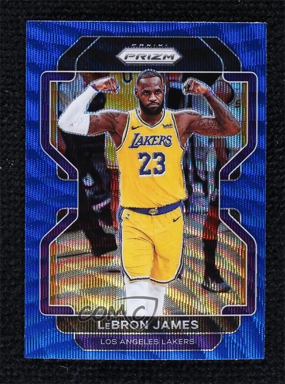 2021-22 Panini Prizm Blue Wave Prizm LeBron James #91 hs9