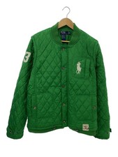 POLO RALPH LAUREN Quilted Jacket XL Polyester GRN Solid Zip Defect